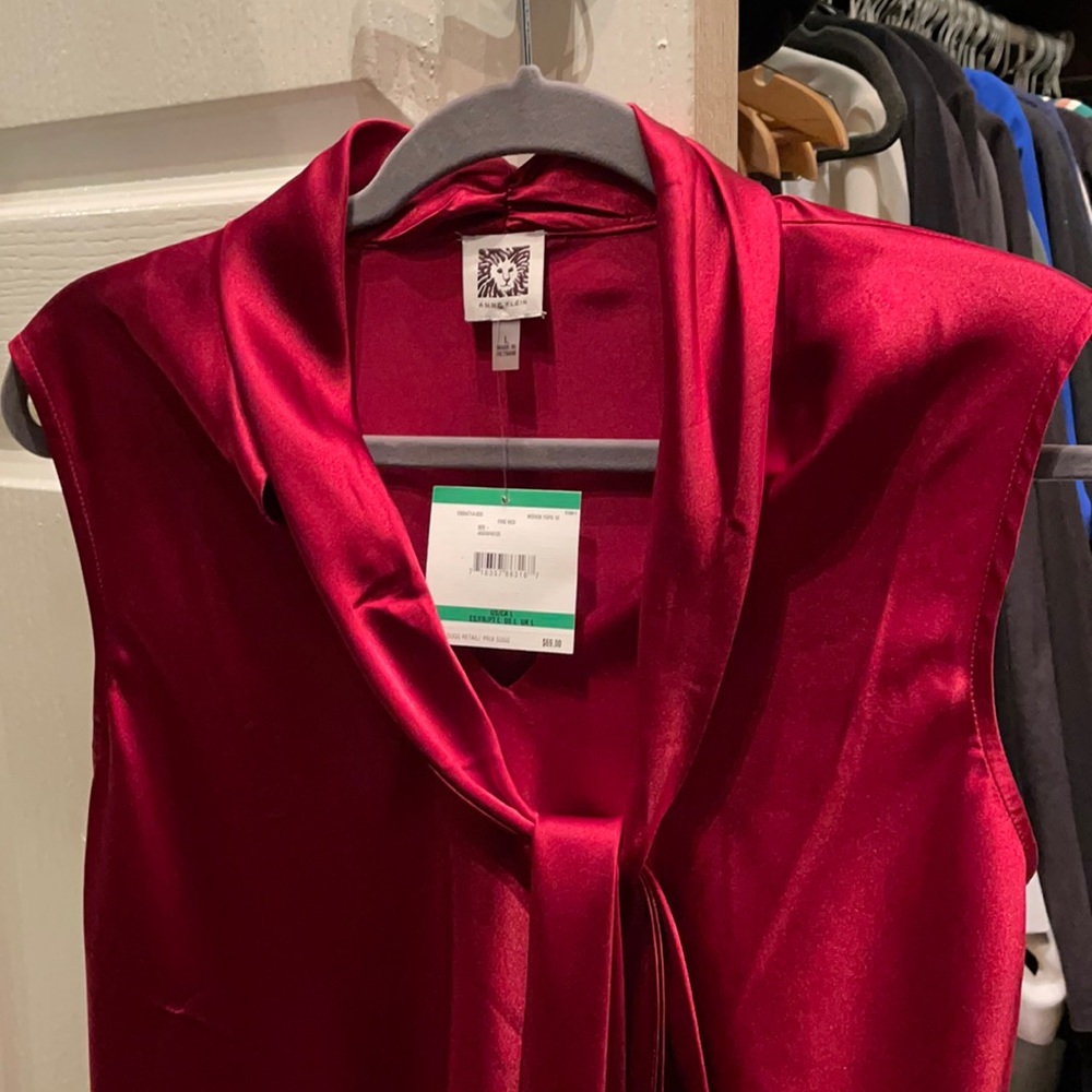 ⭐️⭐️⭐️⭐️SOLD!!!!!⭐️⭐️⭐️⭐️Woven Sleeveless Silk Top NEW!!💕🎉❣️